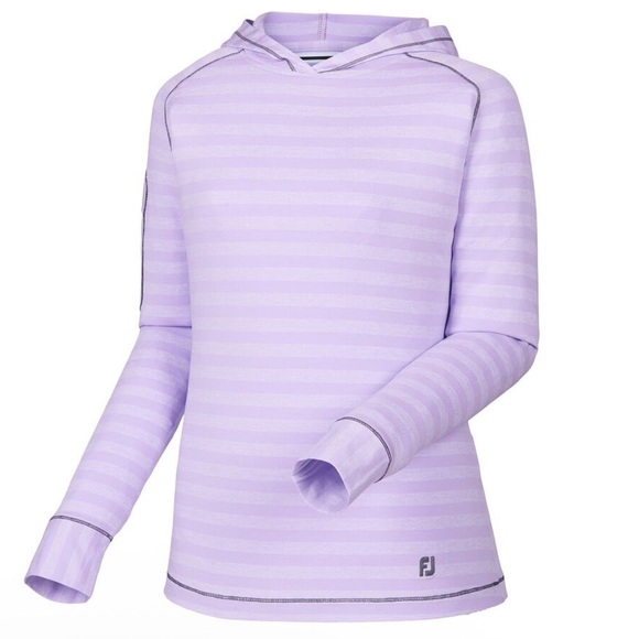Footjoy Purple Stripe Pullover Hoodie - Picture 1 of 17